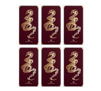 Lot de 6 enveloppes rouges pour argent liquide, motif année du serpent 2025, Nouvel An chinois gaufrées à chaud avec mots de bénédiction pour la fête du printemps