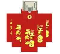 Lot de 6 enveloppes rouges pour le Nouvel An chinois - Hong Bao - Enveloppes rouges pour le Nouvel An chinois - Enveloppes rouges chinoises très résistantes - Enveloppes porte-bonheur pour mariage