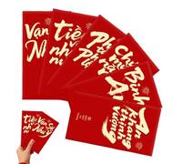 Lot de 6 enveloppes rouges pour le Nouvel An chinois - Lot de 6 enveloppes rouges vietnamiennes pour les vacances, le printemps, le festival, la chance, les mariages, les anniversaires