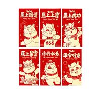 Lot de 6 enveloppes rouges « Year of the Horse » - Pour la famille, les amis, les collègues, les grands-parents, les parents, les, les jeunes