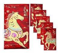 Lot de 6 enveloppes traditionnelles en forme de cheval pour adultes amis Neighbors Home Community Business Gathering Party 2026 Lunar New Prosperity Mon