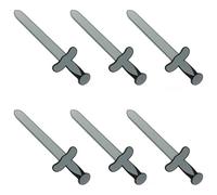 Lot de 6 épées en mousse grise de 45 cm de long avec protection croisée pour adultes, hommes, femmes, enfants, garçons, filles, croisés, chevaliers médiévaux