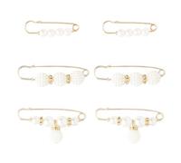Lot de 6 épingles à boutons en forme de perles pour pantalon - Pinces à taille réglable pour femme et fille - Amovibles - Pour jeans, vêtements, robes, sans couture