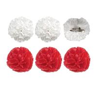 Lot de 6 épingles à cheveux en forme de flamant rose, pour hommes et enfants, rouge blanc avec pince, accessoires Sévillane, fête d'avril, danse flamenco, Chulapo Chulapa (6 pièces, rouge blanc)