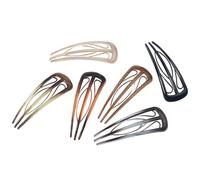 Lot de 6 épingles à cheveux françaises de forme unique avec 3 dents intérieures, adaptées au style vintage des femmes et à un usage quotidien