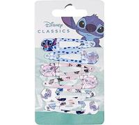 Lot de 6 épingles à cheveux multicolores fabriquées avec des matériaux résistants - Imprimé Stitch et ange - Produit original conçu en Espagne