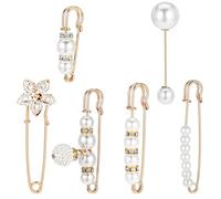 Lot de 6 épingles à nourrice décoratives pour vêtements - Broche de sécurité fantaisie pour pull, châle, chapeau, chapeau, broche et épingles pour femme, pantalon, jupe, taille