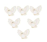 Lot de 6 épingles en émail blanc colombe de la paix, pour prière du monde contre la guerre, sac à dos, chapeau, vêtements, accessoires en alliage, One size, Métal, Pas de gemme
