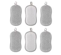 Lot de 6 Eponge Reutilisable Lavable en Fil d Argent Eponge Microfibre Vaisselle Eponges Lavables et Reutilisables pour Cuisine Eponge Magique Nettoyage Eponge Lavable sans Rayure 6 Pieces
