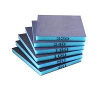 Lot de 6 éponges abrasives réutilisables à sec et humide - Blocs abrasifs - Design ergonomique - Bloc éponge à poncer pour polissage du bois métallique - Outil de ponçage