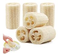 Lot de 6 éponges en luffa naturel, éponges naturelles Luffa pour nettoyage de douche, nettoyage de la cuisine