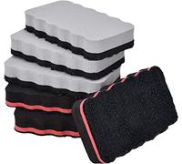 Lot de 6 éponges pour tableau blanc, magnétiques et lavables à la main, en microfibre, pour tableau à feuille, tableau mémo, tableau magnétique, tableau d'écriture (3 noirs et 3 gris)