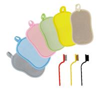 Lot de 6 Éponges Vaisselle Réutilisables Lavables - Éponge Magique en Microfibre Durable, Double Face Non Rayante, Antibactérienne, Idéale pour Cuisine, Lavabo, Poêles et Toutes Surfaces