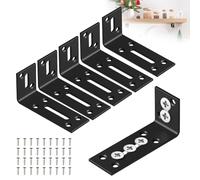 Lot de 6 Equerre de Fixation, Equerre Fixation avec Vis Support Etagere Murale forme de L équerre Metal Murale Charpente pour Fixation et Réparation Table et Chaise