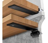 Lot de 6 Equerre Etagere Murale de 20 cm, équerre étagère Support Etagere Murale, Capacité de Charge 70KG,5 mm D'épaisseur, Equerre Charge Lourde