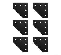 Lot de 6 équerres d'angle en aluminium de qualité industrielle avec motif à 5 trous pour une liaison fiable pour l'impression 3D et l'automatisation (L)