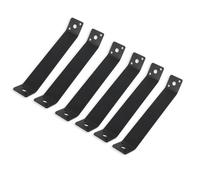 Lot de 6 équerres de connecteur d'angle de montage pour poteau de clôture de 18,8 cm de long, acier au carbone, 6 trous de vis, épaisseur de 0,3 cm, angle extérieur à 45 degrés, revêtement en poudre