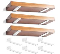 Lot de 6 Équerres Étagère de Fixation Murale, 30cm Support Invisible étagère Murale, Fixation Flottante Support avec Vis pour Bibliothèque | Salon | Chambre (Blanc)