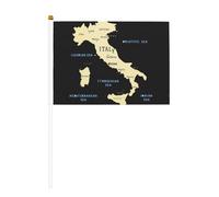 Lot de 6 et 10 drapeaux à agiter à la main, carte de l'Italie avec noms de mer, pour défilés, fêtes, bars, anniversaires