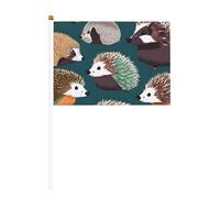 Lot de 6 et 10 drapeaux à main de nombreux hérissons, bannières sur bâton, petits drapeaux pour défilés, fêtes, bars, anniversaires