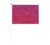 Lot de 6 et 10 drapeaux à paillettes dégradées à la main, drapeau à main sur bâton, pour défilés, fêtes, bars, anniversaires