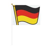 Lot de 6 et 10 drapeaux allemands à agiter à la main, drapeau à main sur bâton, pour défilés, fêtes, bars, anniversaires