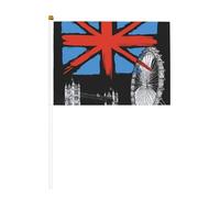 Lot de 6 et 10 drapeaux britanniques à agiter à la main sur bâton, pour défilés, fêtes, bars, anniversaires