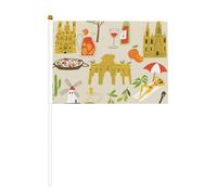 Lot de 6 et 10 drapeaux de la culture européenne à agiter à la main, drapeau à main sur bâton, pour défilés, fêtes, bars, anniversaires