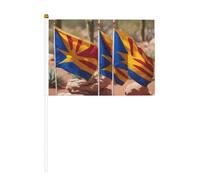 Lot de 6 et 10 drapeaux de l'Arizona à main, bannières sur bâton, petits drapeaux pour défilés, fêtes, bars, anniversaires