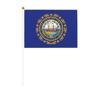 Lot de 6 et 10 drapeaux de l'État du New Hampshire, bannières sur bâton, petits drapeaux pour défilés, fêtes, bars, anniversaires