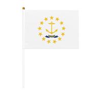 Lot de 6 et 10 drapeaux de l'État du Rhode Island, bannières sur bâton, petits drapeaux pour défilés, fêtes, bars, anniversaires
