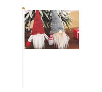 Lot de 6 et 10 drapeaux de nains de Père Noël à agiter à la main, drapeaux à main sur bâton, pour défilés, fêtes, bars, anniversaires