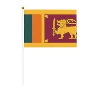 Lot de 6 et 10 drapeaux du Sri Lanka à main, bannières sur bâton, petits drapeaux pour défilés, fêtes, bars, anniversaires