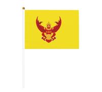 Lot de 6 et 10 mini drapeaux du drapeau royal de la Thaïlande, durables de 14 x 21 cm sur bâtons pour extérieur, cour et jardin