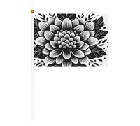 Lot de 6 et 10 mini drapeaux mandalas simples durables de 14 x 21 cm sur bâtons pour l'extérieur, la cour et le jardin