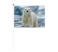 Lot de 6 et 10 mini drapeaux « The look of a Polar Bear » - Durable - 14 x 21 cm - Pour l'extérieur, la cour et le jardin