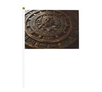 Lot de 6 et 12 mini drapeaux en forme de boussole de pharaon sur bâtons - Durable - 14 x 21 cm - Pour cour, jardin et décoration extérieure