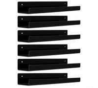 Lot de 6 étagères flottantes PS pour une utilisation murale offrant un affichage esthétique invisible pouvant supporter jusqu'à 7,3 kg par étagère lorsqu'elles sont installées correctement (lot de 6