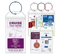 Lot de 6 étiquettes à bagages de croisière pour navires de croisière de carnaval, MSC, Costa, N t Princesse, étiquettes transparentes réutilisables avec fermeture éclair pour 2025-2026