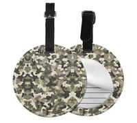 Lot de 6 étiquettes de bagage à motif camouflage numérique en PVC avec étiquettes pour bagages