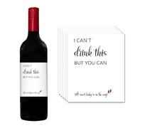 Lot de 6 étiquettes de vin avec inscription « I Can't Drink This But You Can Pregnancy Annonce » - Cadeau amusant pour la famille, les nouveaux papas, les grands-parents, les amis