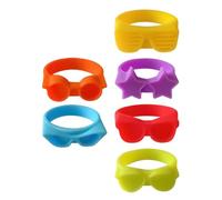 Lot de 6 étiquettes d'identification de verre pour boissons - Marqueurs de verre à vin, marqueurs de tasse en silicone, breloques pour verres à vin, flûtes à champagne, cocktails