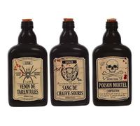 Lot de 6 Etiquettes pour Bouteilles Halloween / Dimensions : 13 x 9 cm