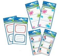 Lot de 6 étiquettes pour livres et cahiers - 3 motifs - 2 pièces par motif