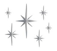 Lot de 6 étoiles décoratives murales rétro 3D octogonales en plastique | Ces étoiles 3D en plastique léger se fixent facilement sur vos murs pour créer un point focal rétro frappant dans n'importe