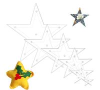 Lot de 6 étoiles matelassées à la main en acrylique - Cintagones clairs antidérapants précis pour tissage, ourlet, dessin, couture, scrapbooking, loisirs créatifs