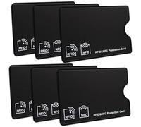 Lot de 6 Etui Protection Carte Bancaire,Protege Carte Bancaire Noir,Etui Carte Bancaire Anti Piratage,Protection NFC,Anti-RFID,Matériau PVC,pour Carte de Crédit,Carte Bancaire,Carte d'Identité
