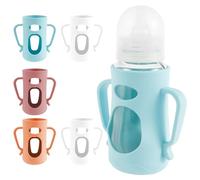 Lot de 6 étuis de biberons en silicone avec poignée ergonomique - Housse de protection isolante thermique antidérapante pour enfants - Coques en silicone sans BPA - Anti-chute (6 pièces)