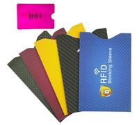 Lot de 6 étuis de protection certifiés RFID NFC pour cartes de crédit, cartes bancaires, passeport, cartes d'identité - Bloqueurs NFC pour cartes de crédit et cartes bancaires, coloré, m, Moderne