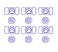 Lot de 6 étuis pour Collier d'animal de Compagnie, Support de Protection en Silicone Souple, Housse Anti-Perte pour Collier de Chien et Chat, Compatible avec 1ère et 2ème (Violette)